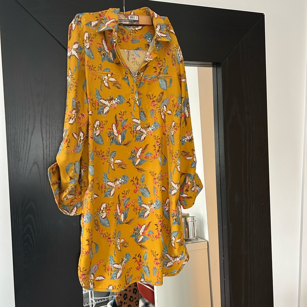 Carolina Belle Mustard Floral Blouse